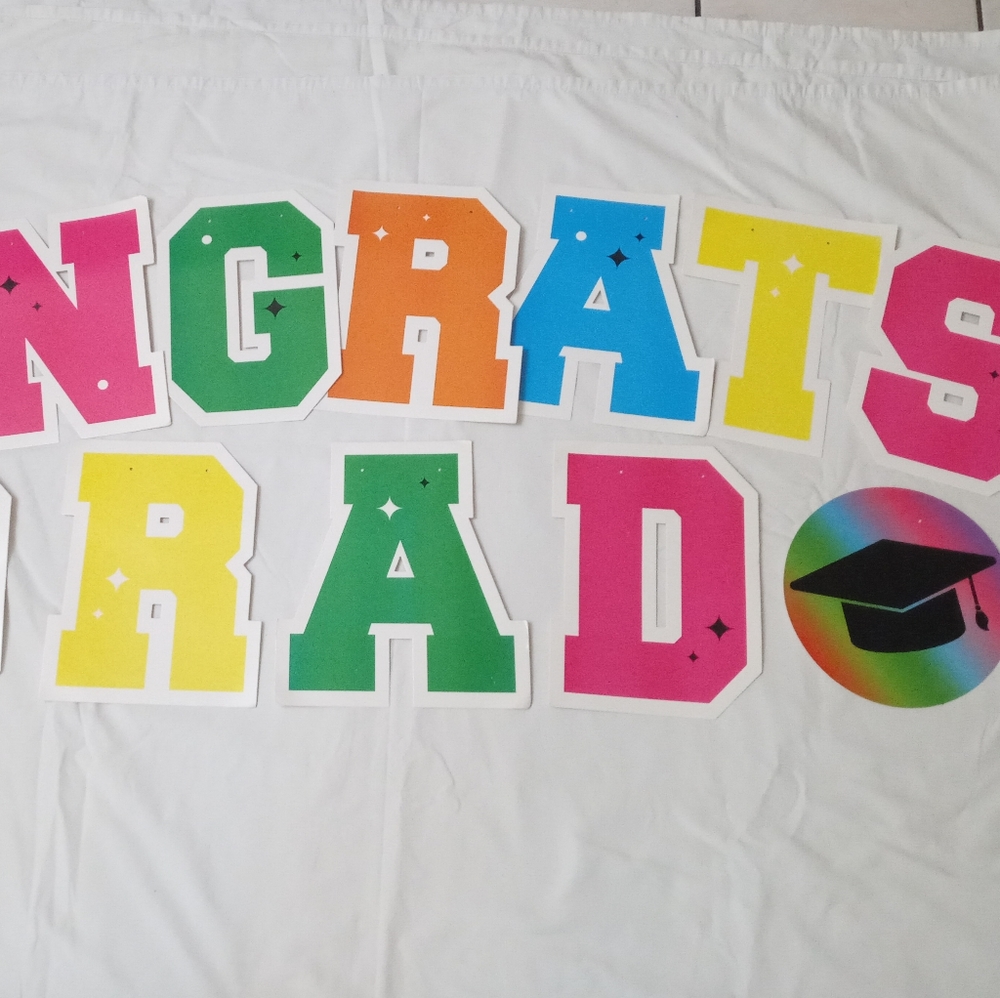 DAZONGE Colorful Letters Graduation Banner, Congrats Grad Banner for Graduation - Picture 5 of 7